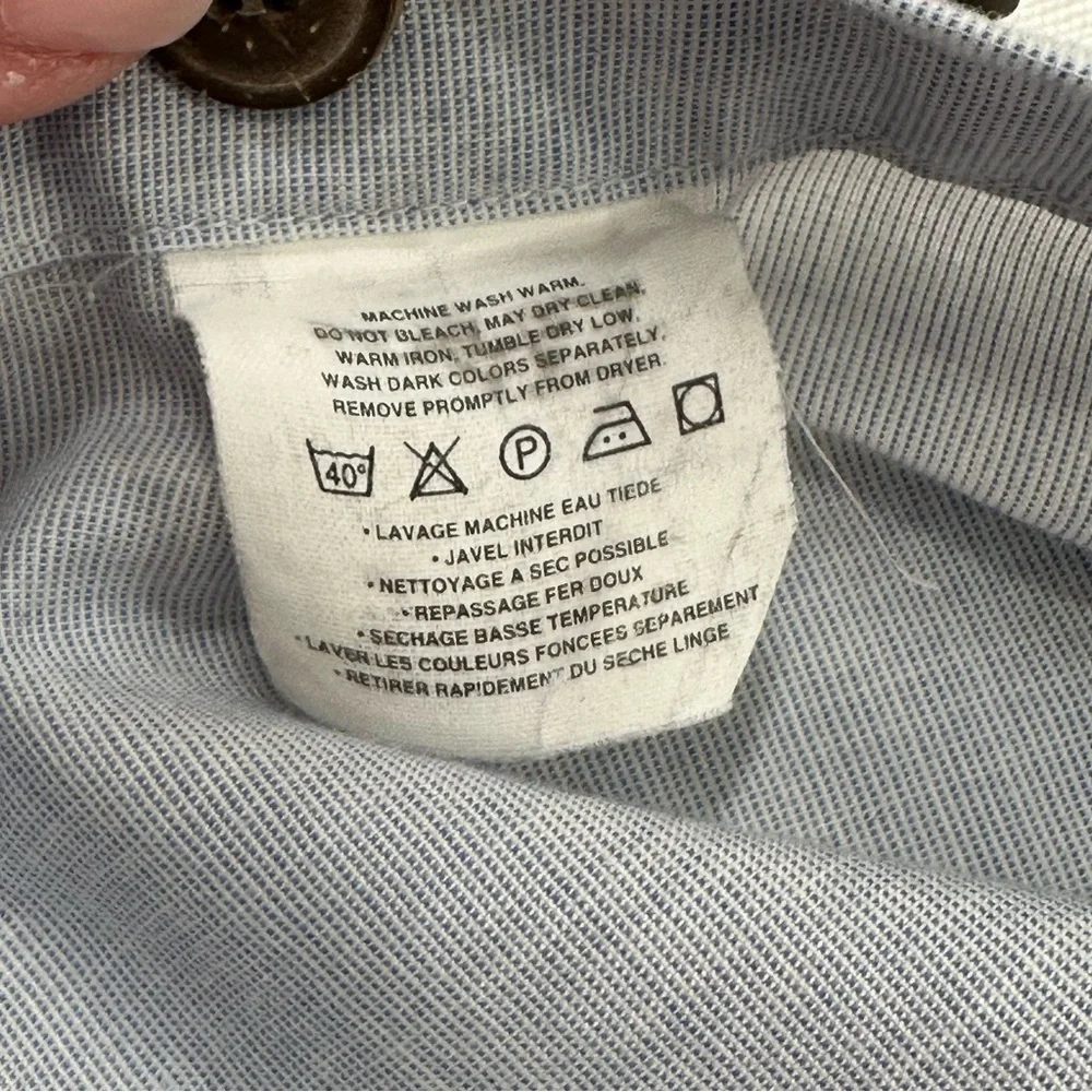 Patagonia Vintage Outdoor Long Sleeve Vented Fishing Shirt Pale Blue/Gray Large - Picture 13 of 15